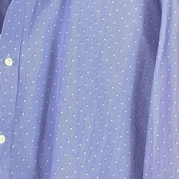 Ted Baker Endurance Blue Microdot Button down Contrasting Dress Shirt Men’s Sz 1 - Picture 2 of 4